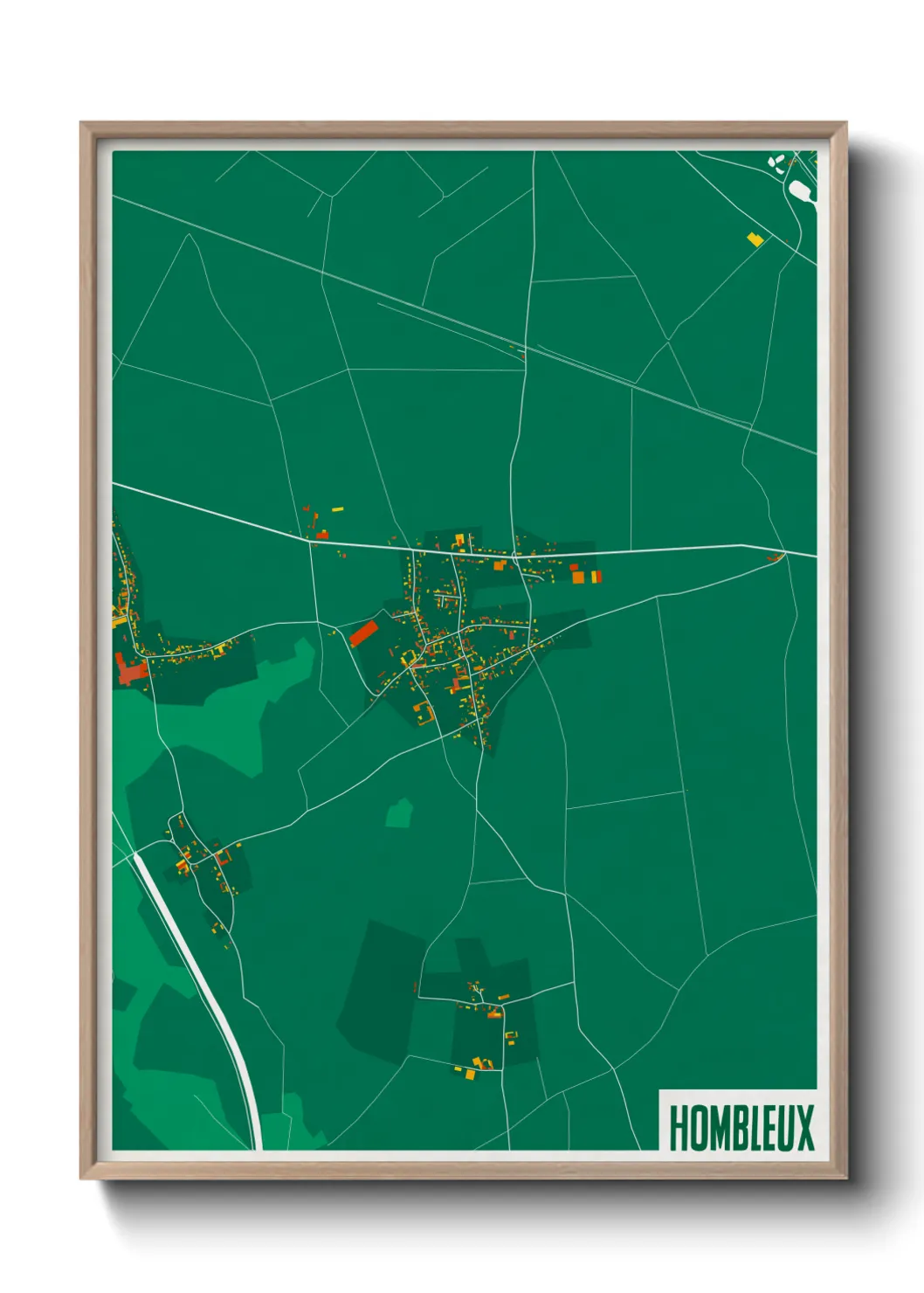Une affiche de carte sur Hombleux