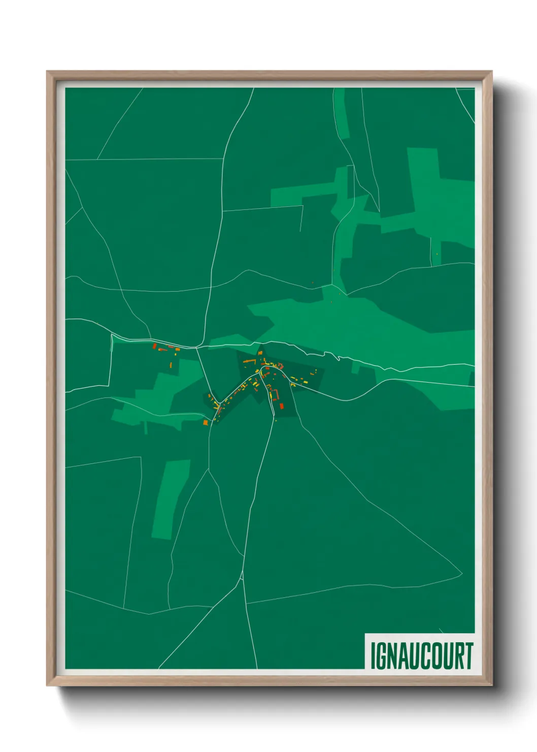 Une affiche de carte sur Ignaucourt