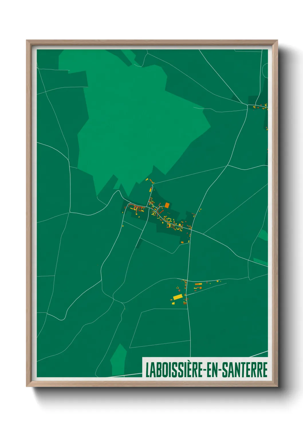 Une affiche de carte sur Laboissière-en-Santerre