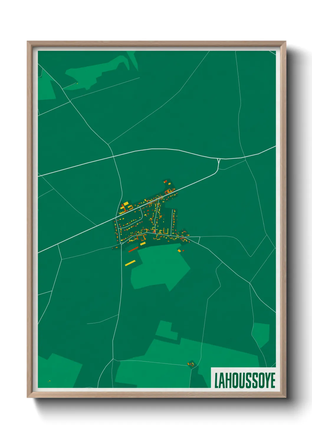 Une affiche de carte sur Lahoussoye