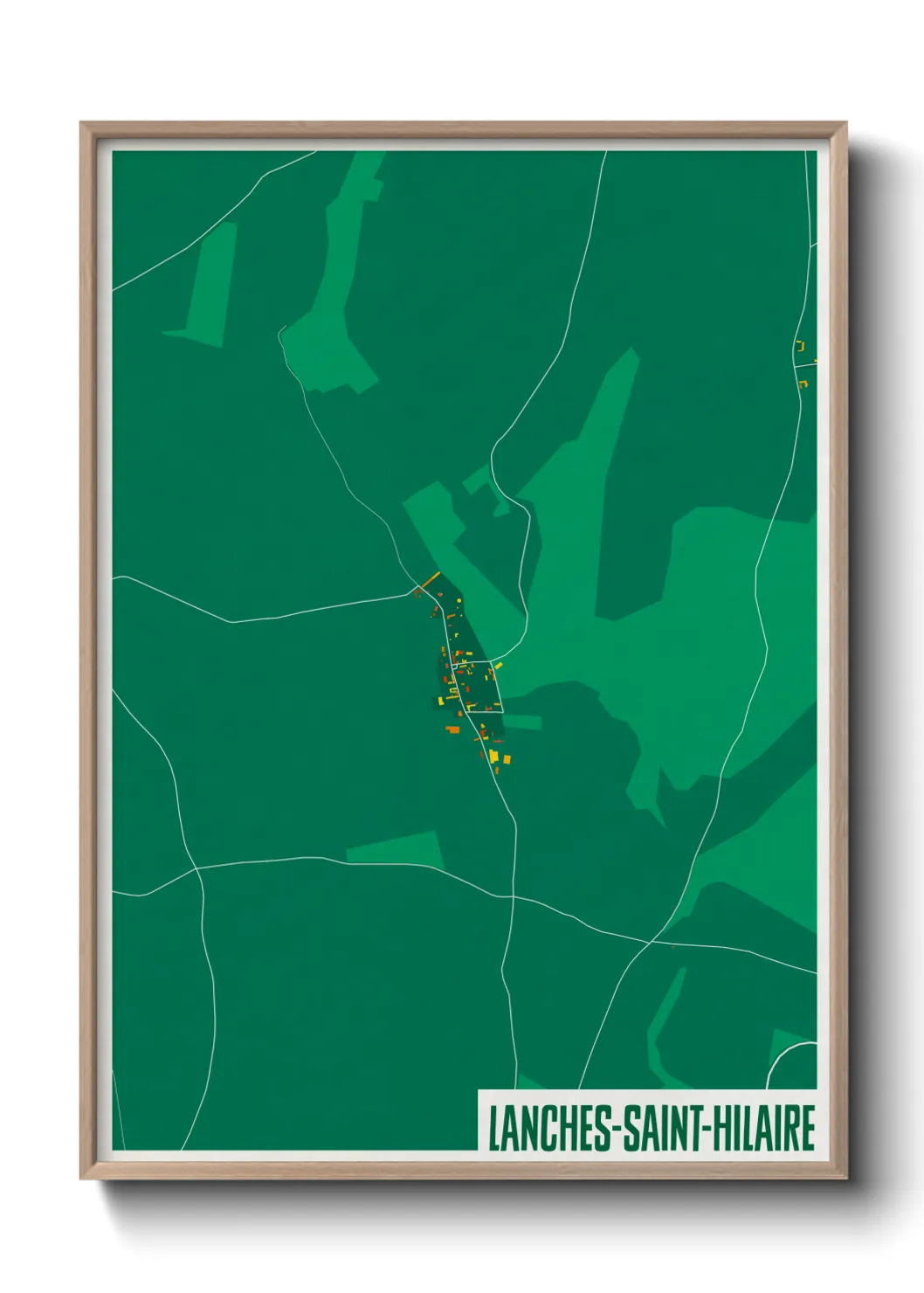 Une affiche de carte sur Lanches-Saint-Hilaire