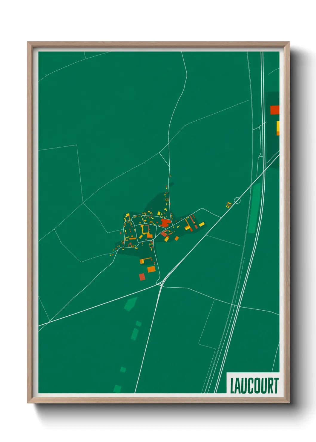 Une affiche de carte sur Laucourt