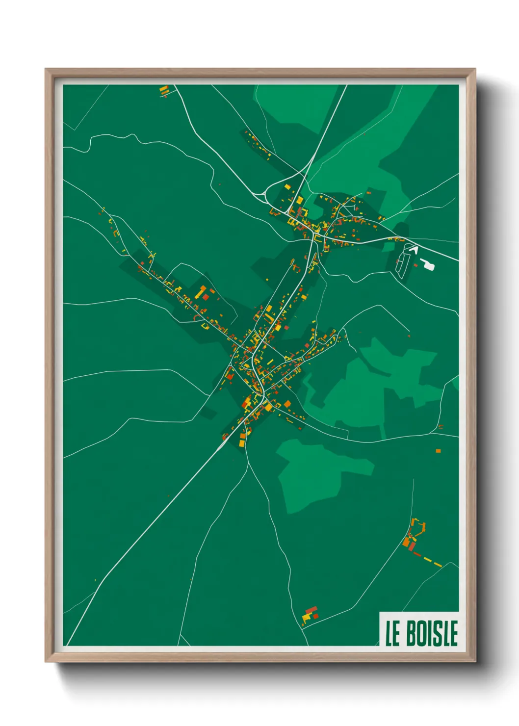 Une affiche de carte sur Le Boisle