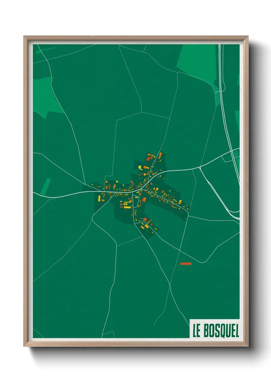 Une affiche de carte sur Le Bosquel