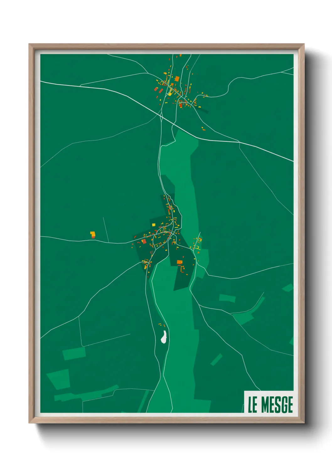 Une affiche de carte sur Le Mesge