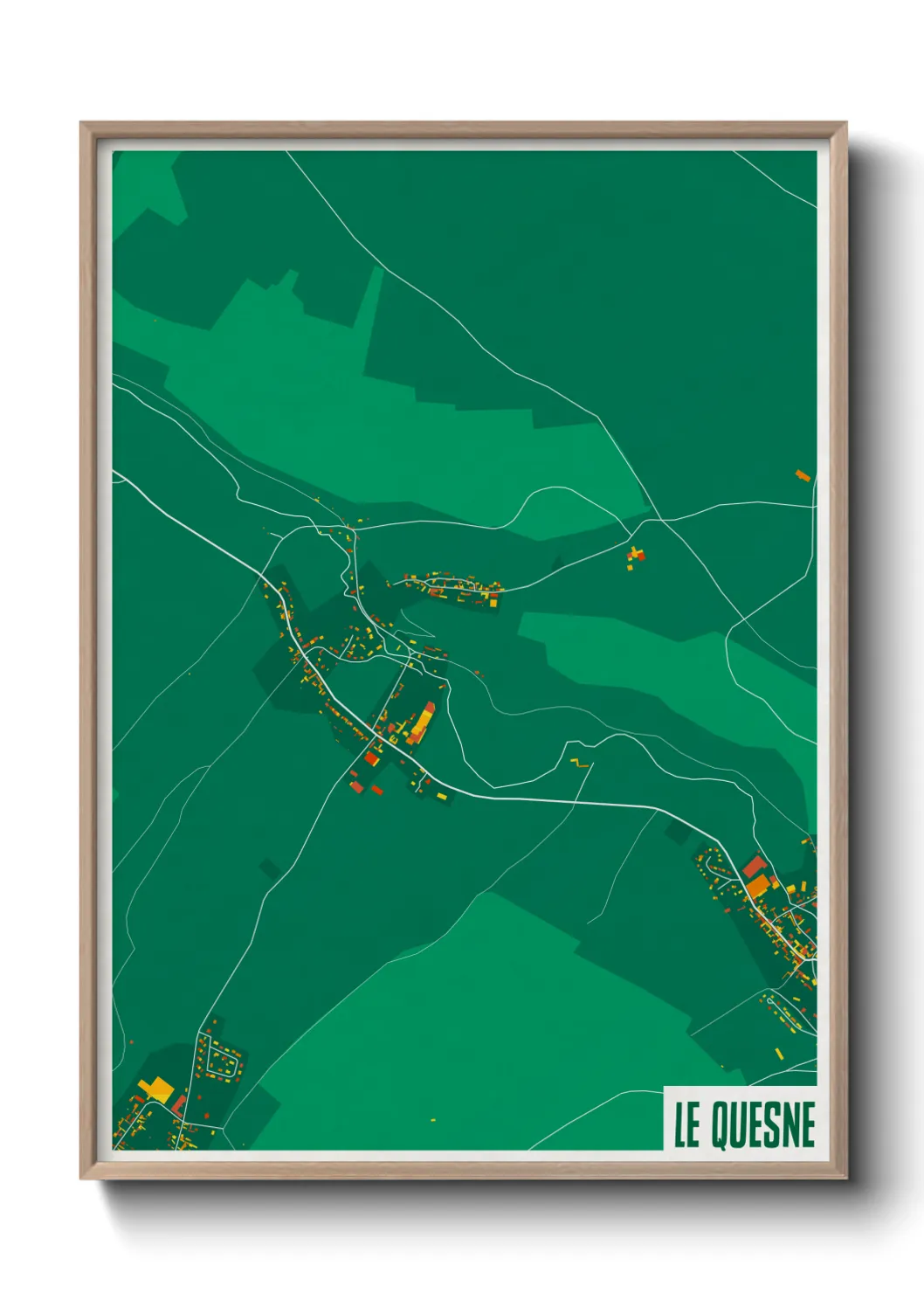 Une affiche de carte sur Le Quesne
