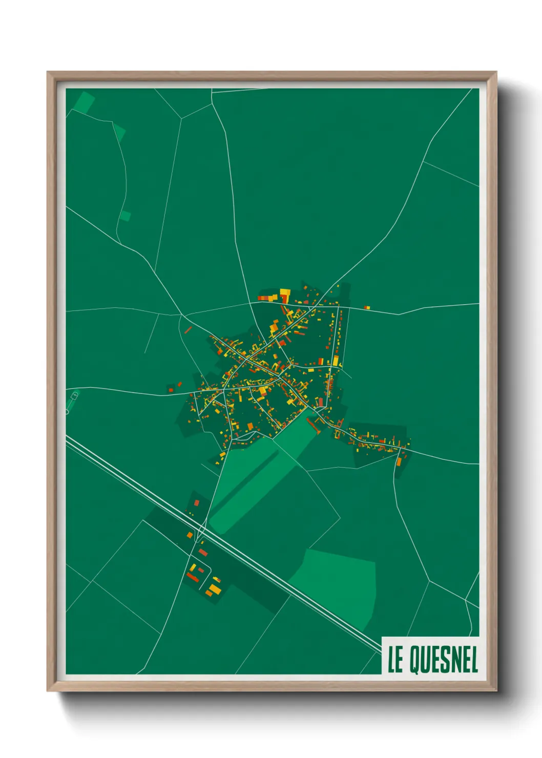 Une affiche de carte sur Le Quesnel