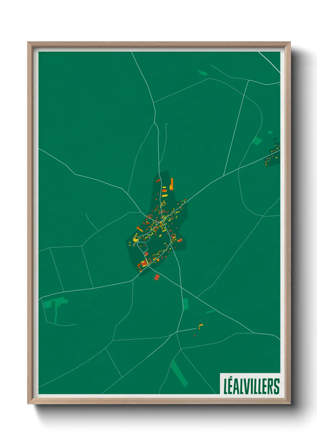 Une affiche de carte sur Léalvillers