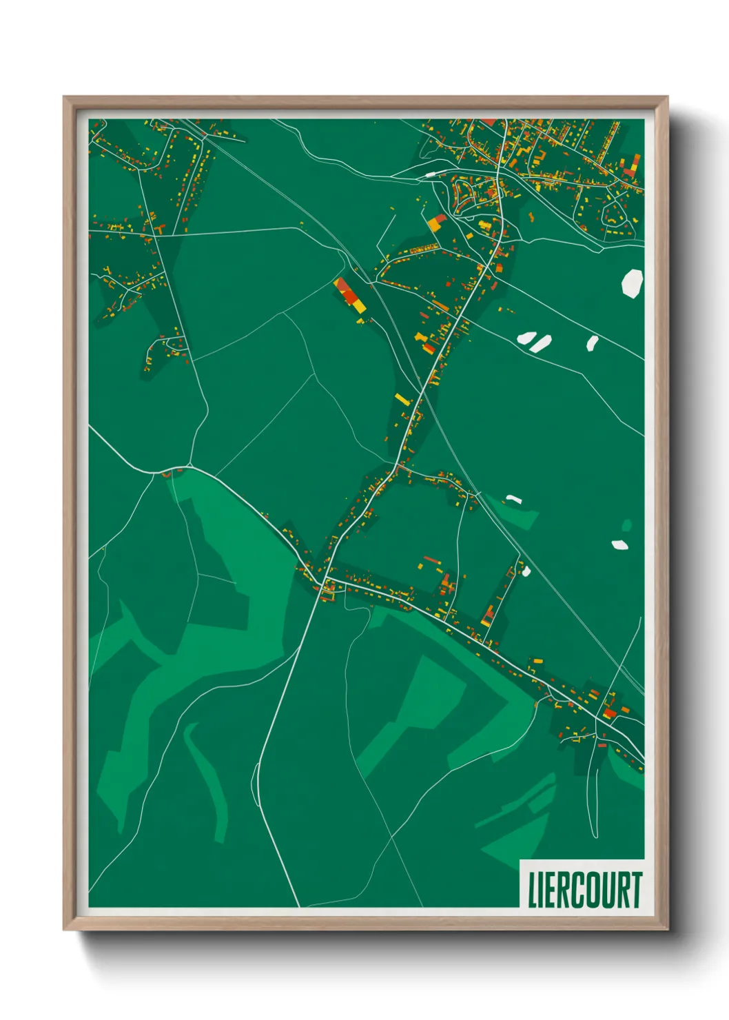 Une affiche de carte sur Liercourt