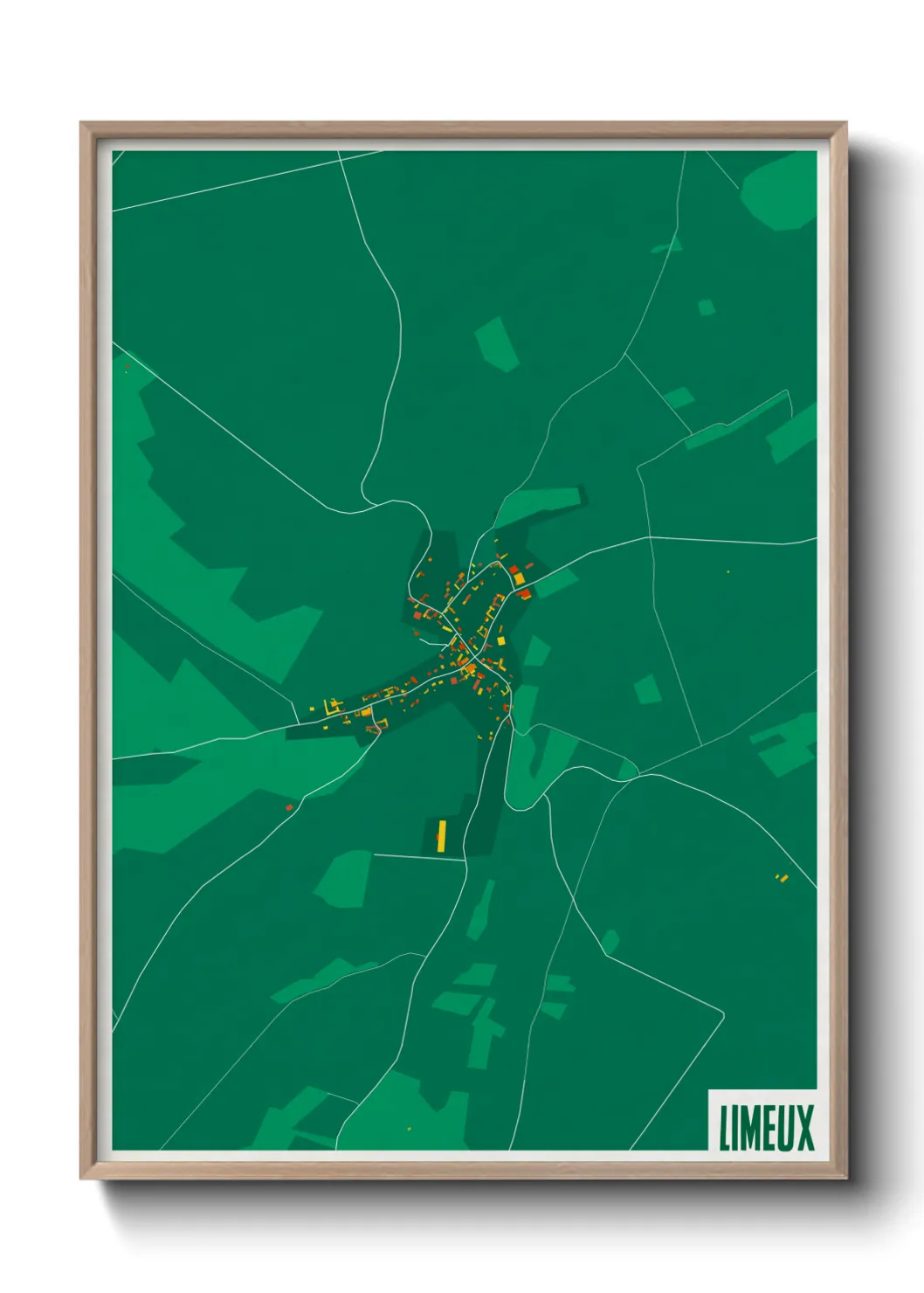 Une affiche de carte sur Limeux