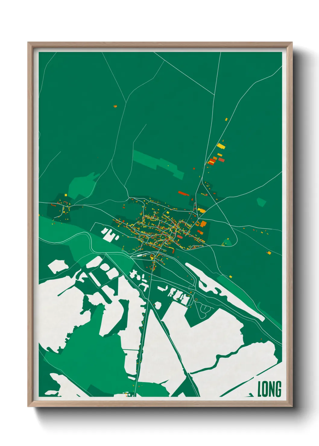 Une affiche de carte sur Long