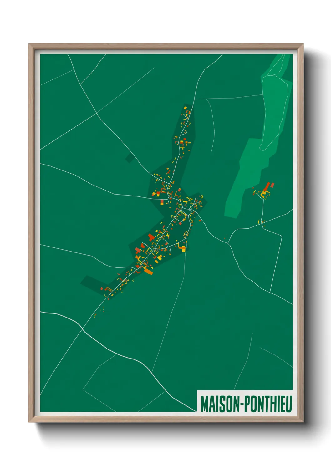 Une affiche de carte sur Maison-Ponthieu