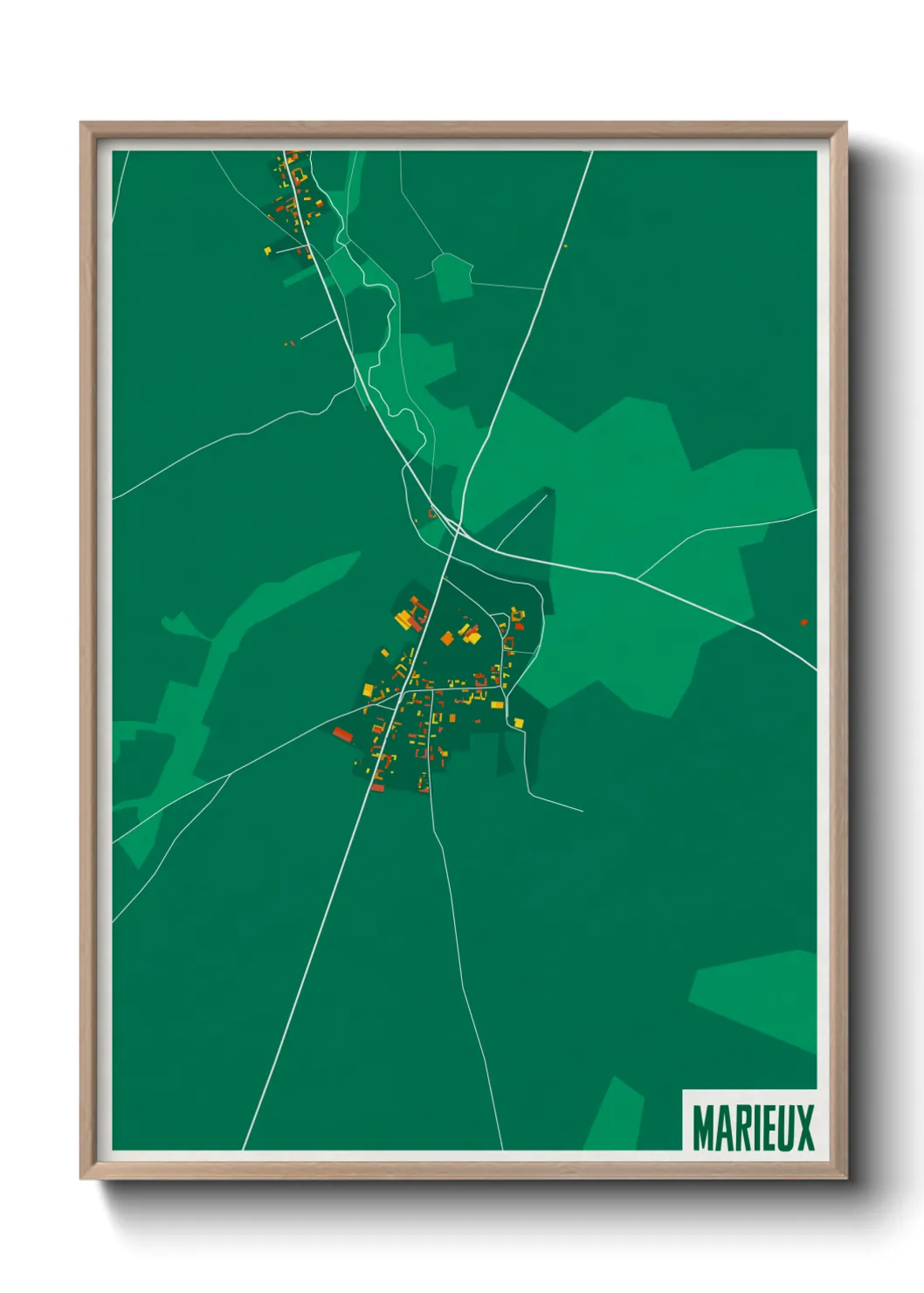 Une affiche de carte sur Marieux