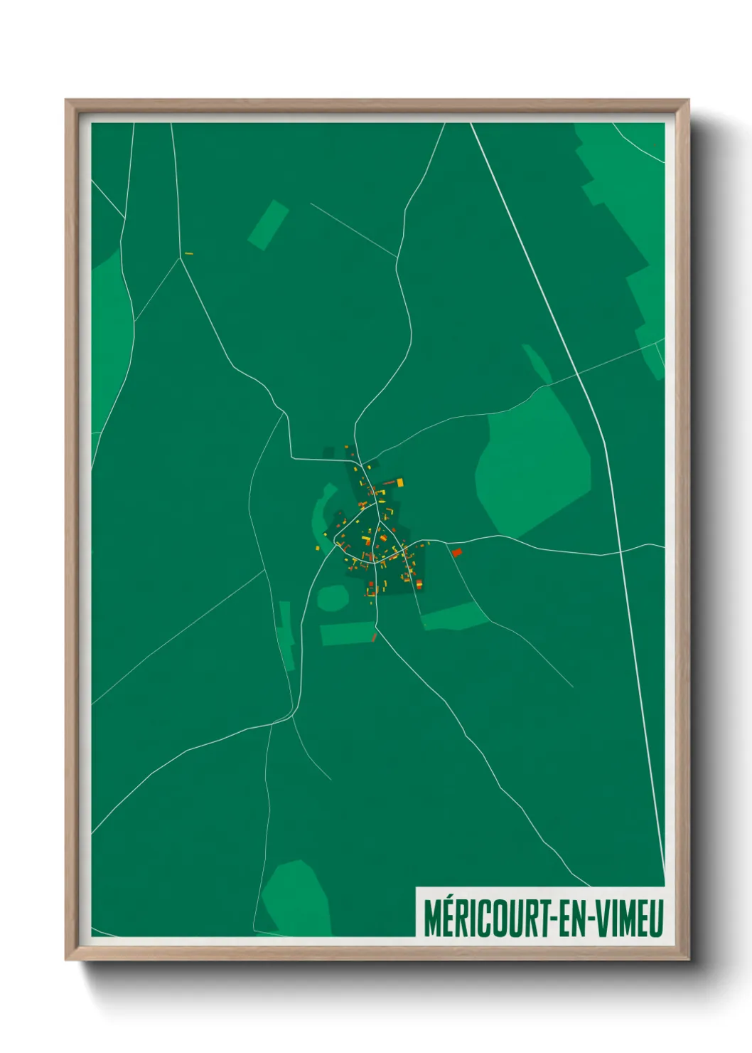 Une affiche de carte sur Méricourt-en-Vimeu