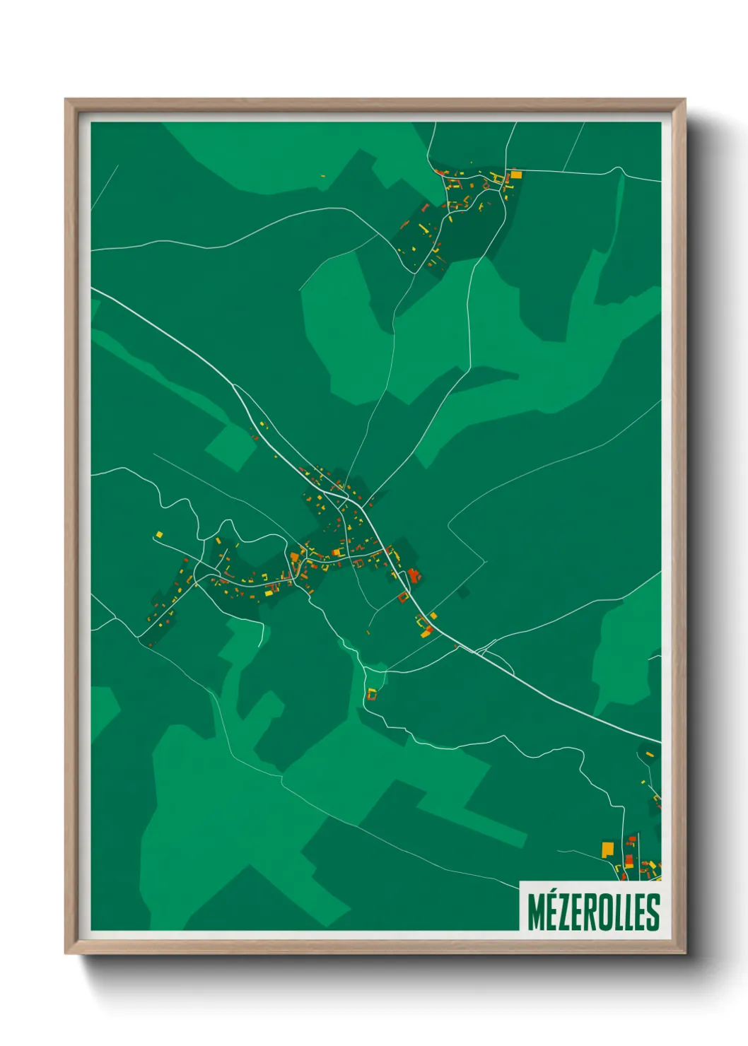 Une affiche de carte sur Mézerolles
