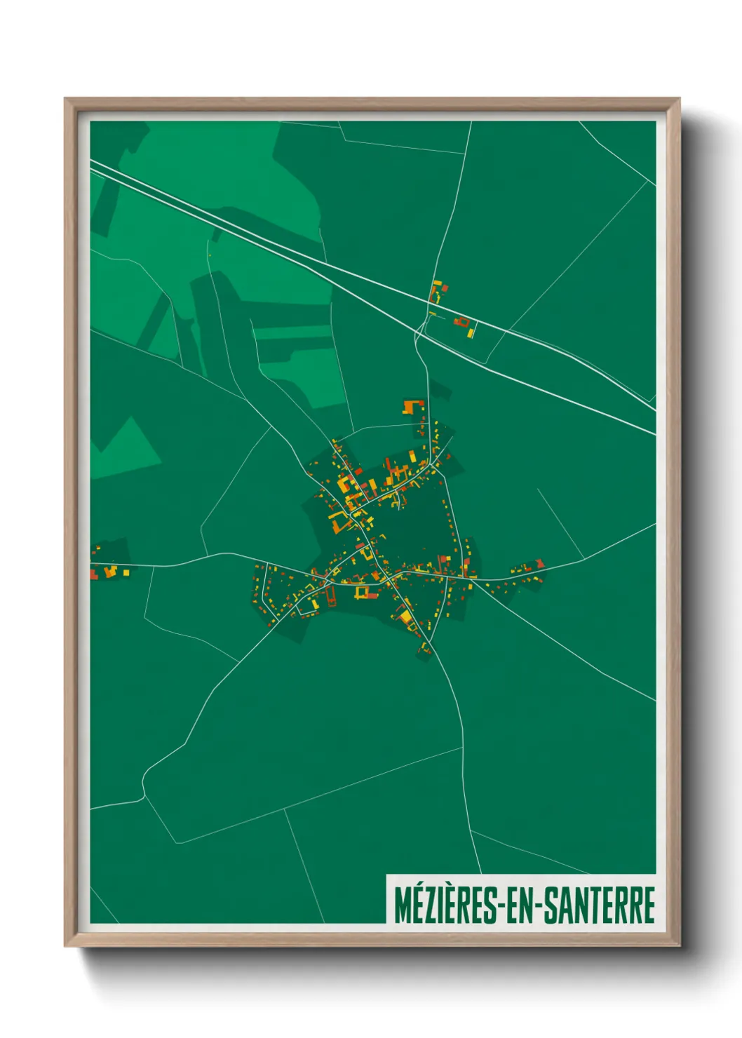 Une affiche de carte sur Mézières-en-Santerre