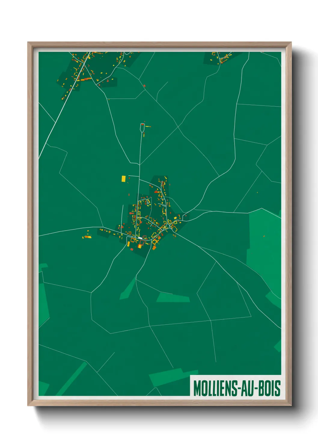Une affiche de carte sur Molliens-au-Bois