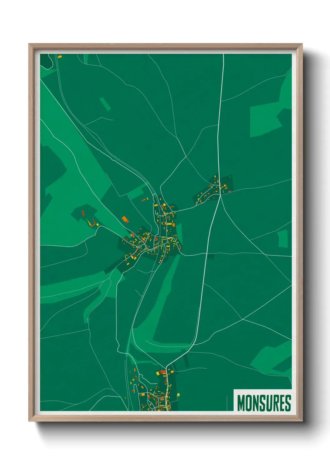 Une affiche de carte sur Monsures