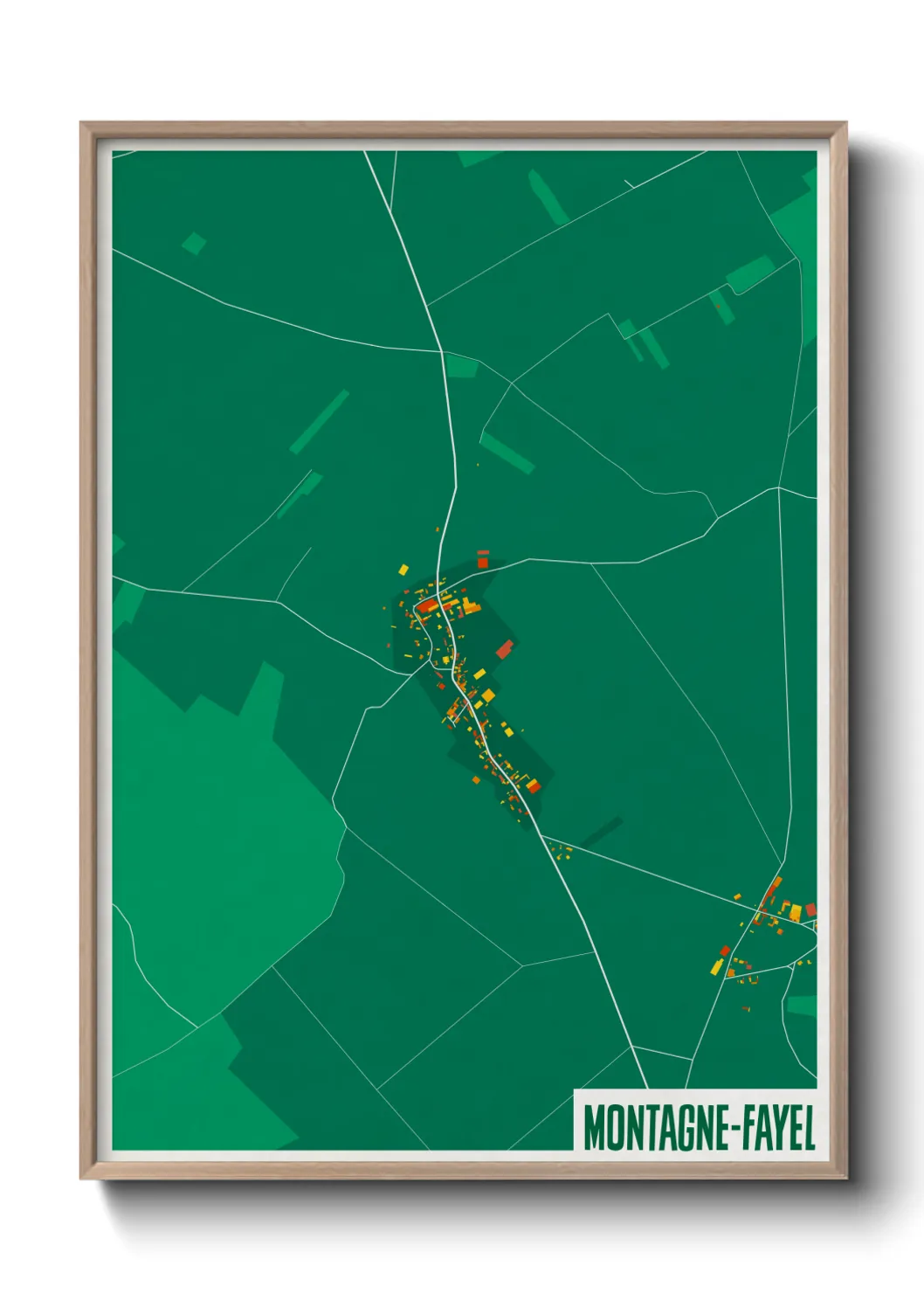 Une affiche de carte sur Montagne-Fayel