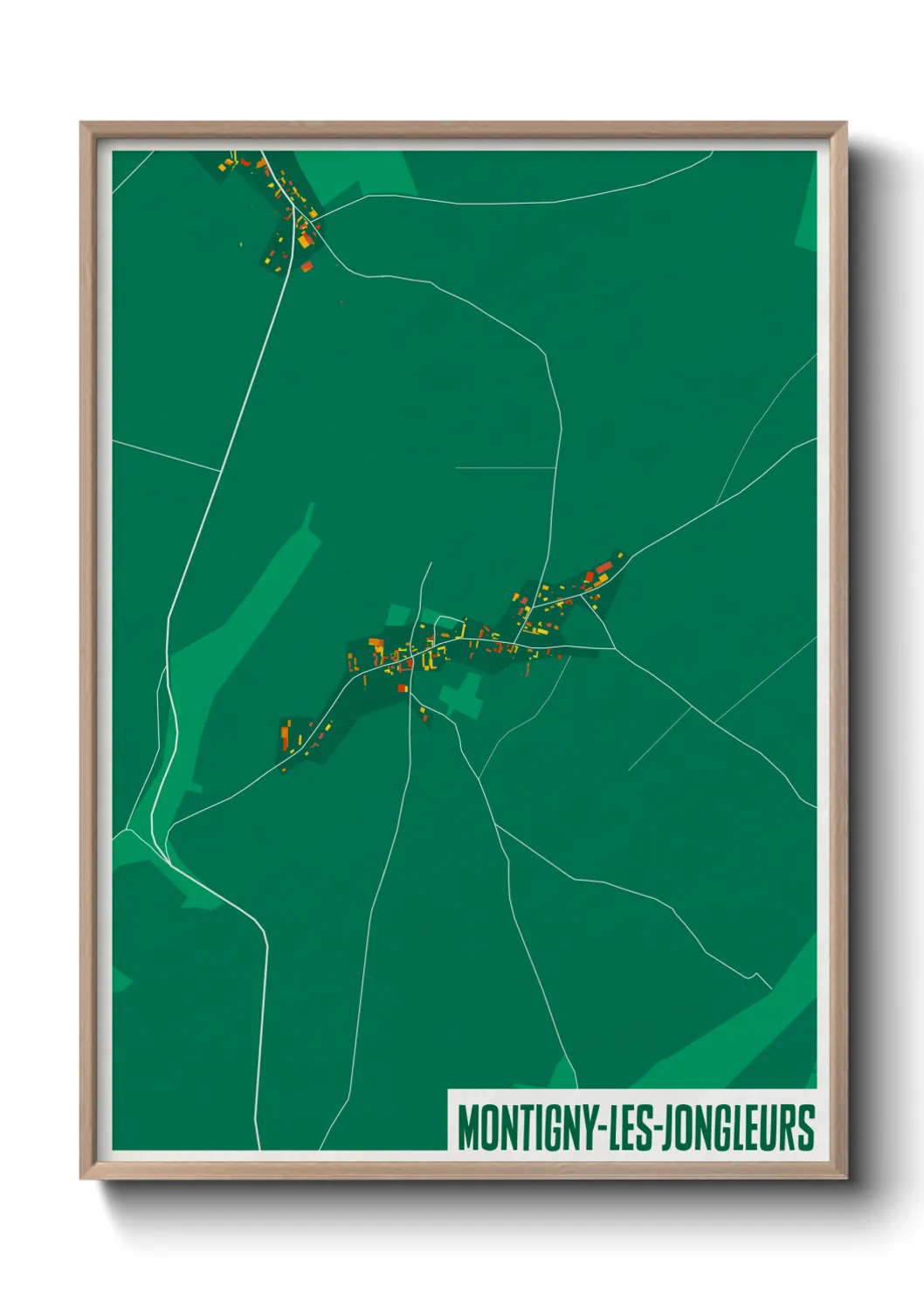 Une affiche de carte sur Montigny-les-Jongleurs