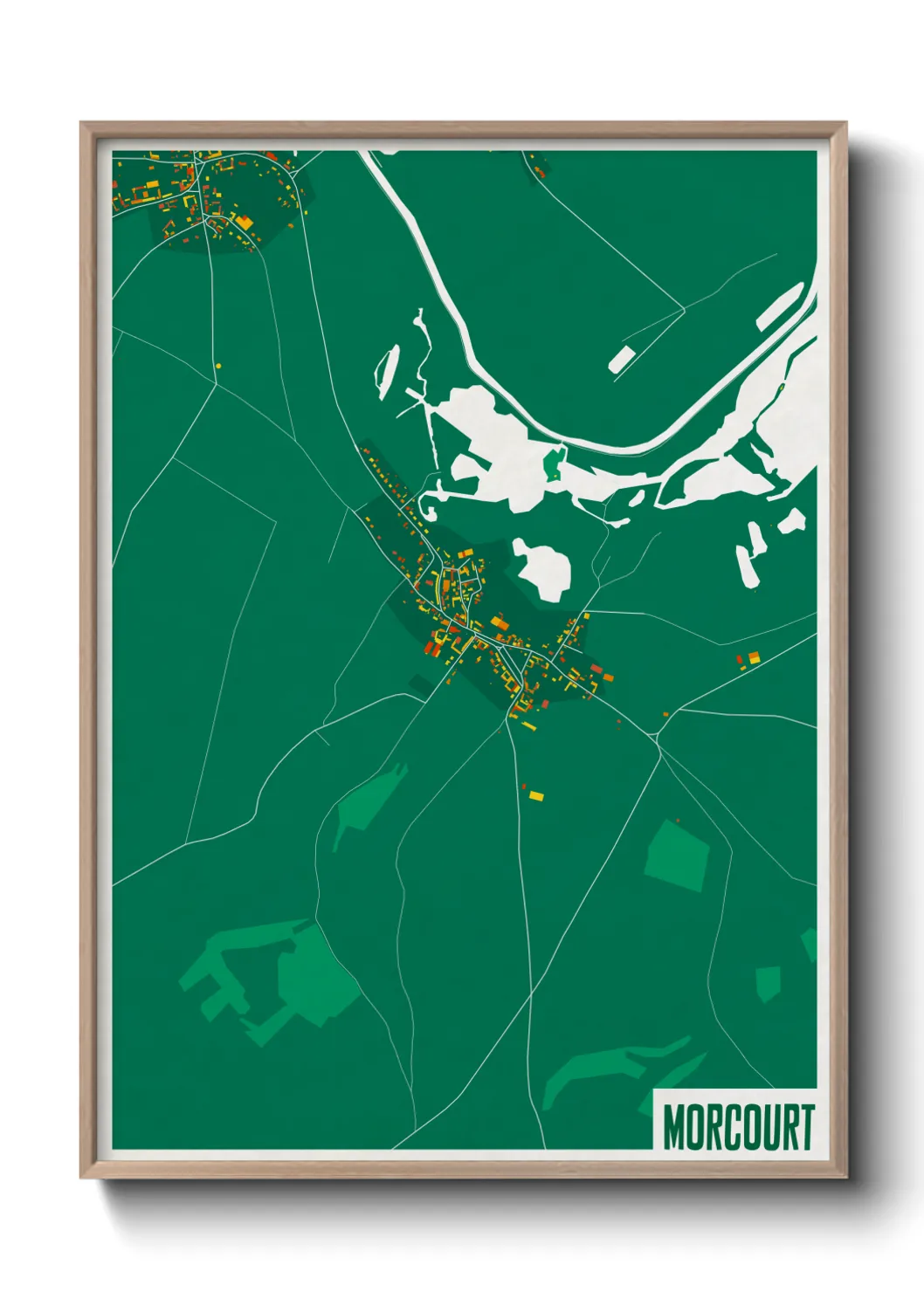 Une affiche de carte sur Morcourt
