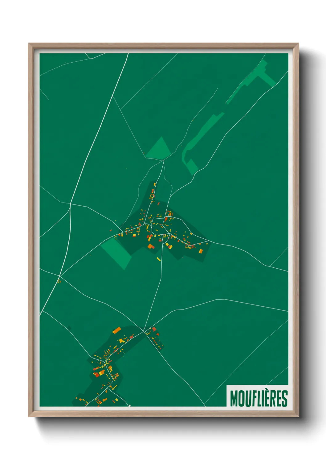 Une affiche de carte sur Mouflières