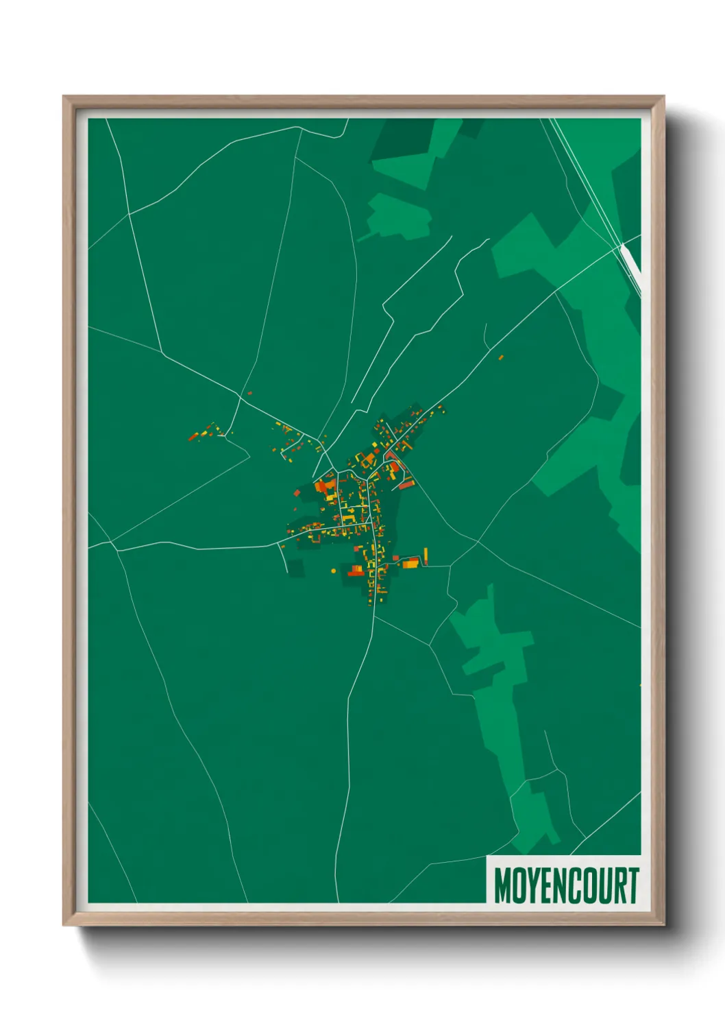 Une affiche de carte sur Moyencourt