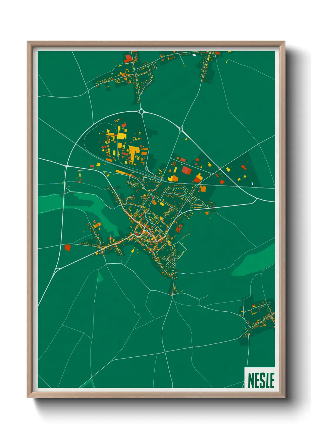 Une affiche de carte sur Nesle