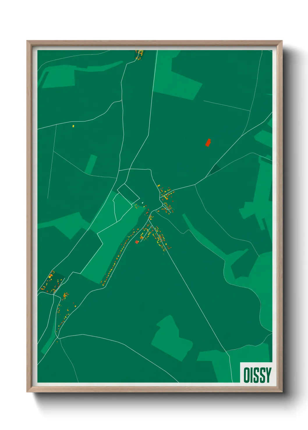 Une affiche de carte sur Oissy