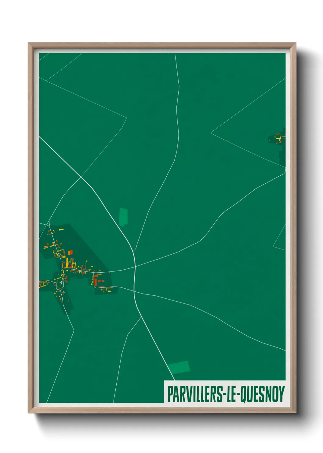 Une affiche de carte sur Parvillers-le-Quesnoy