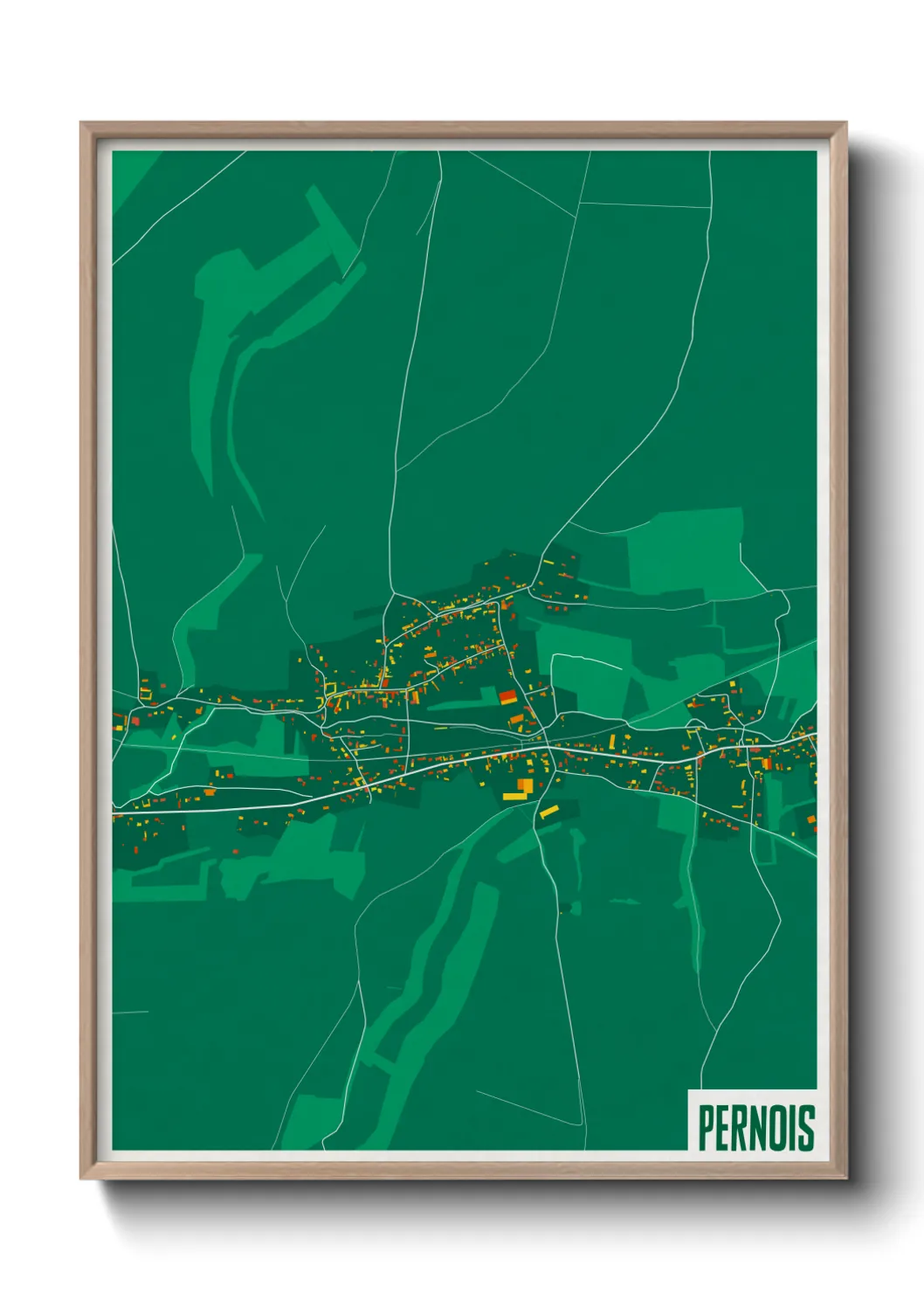 Une affiche de carte sur Pernois