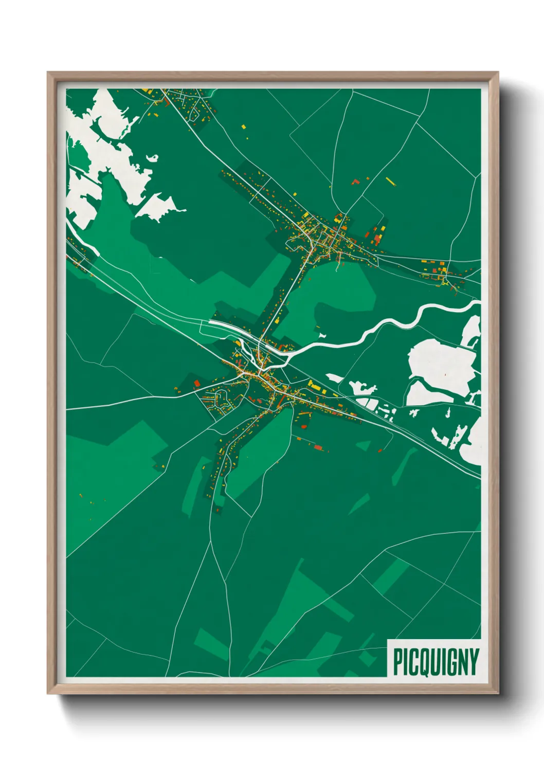 Une affiche de carte sur Picquigny