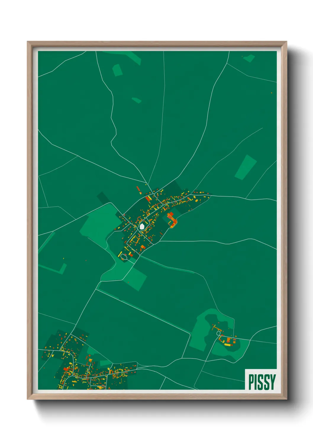 Une affiche de carte sur Pissy