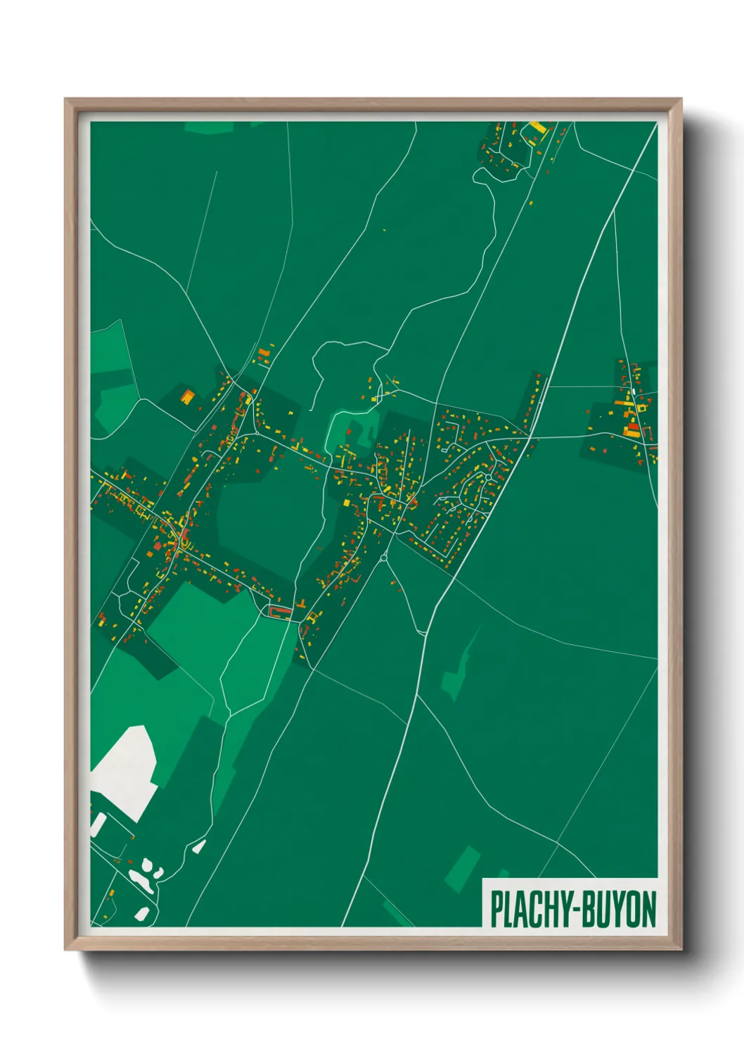 Une affiche de carte sur Plachy-Buyon