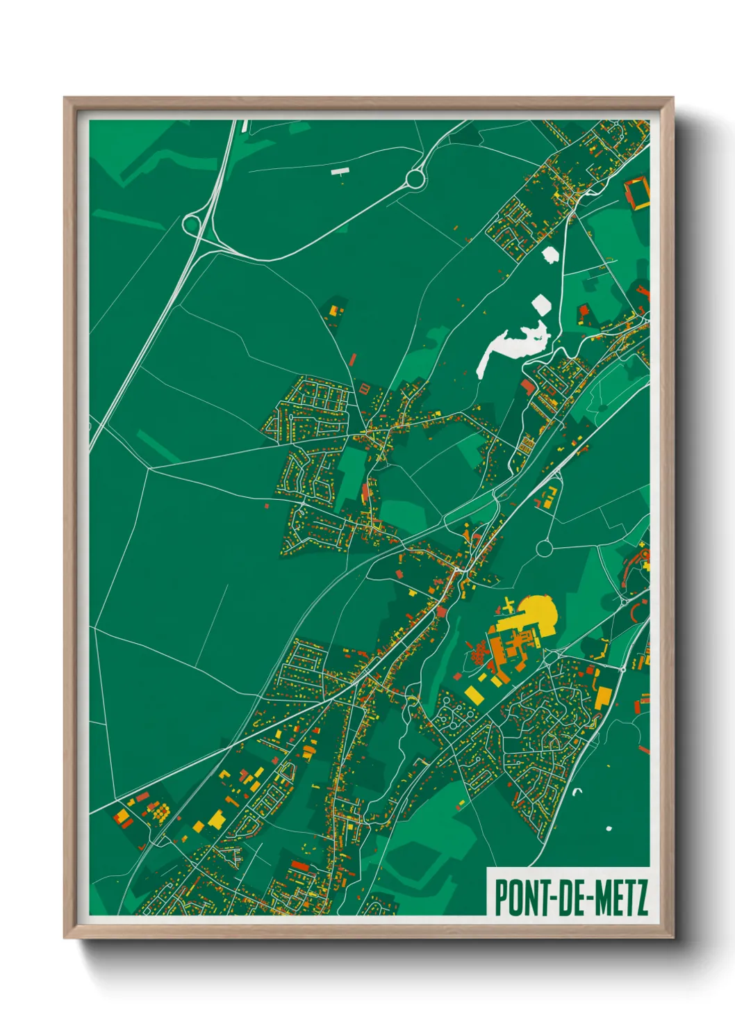 Une affiche de carte sur Pont-de-Metz