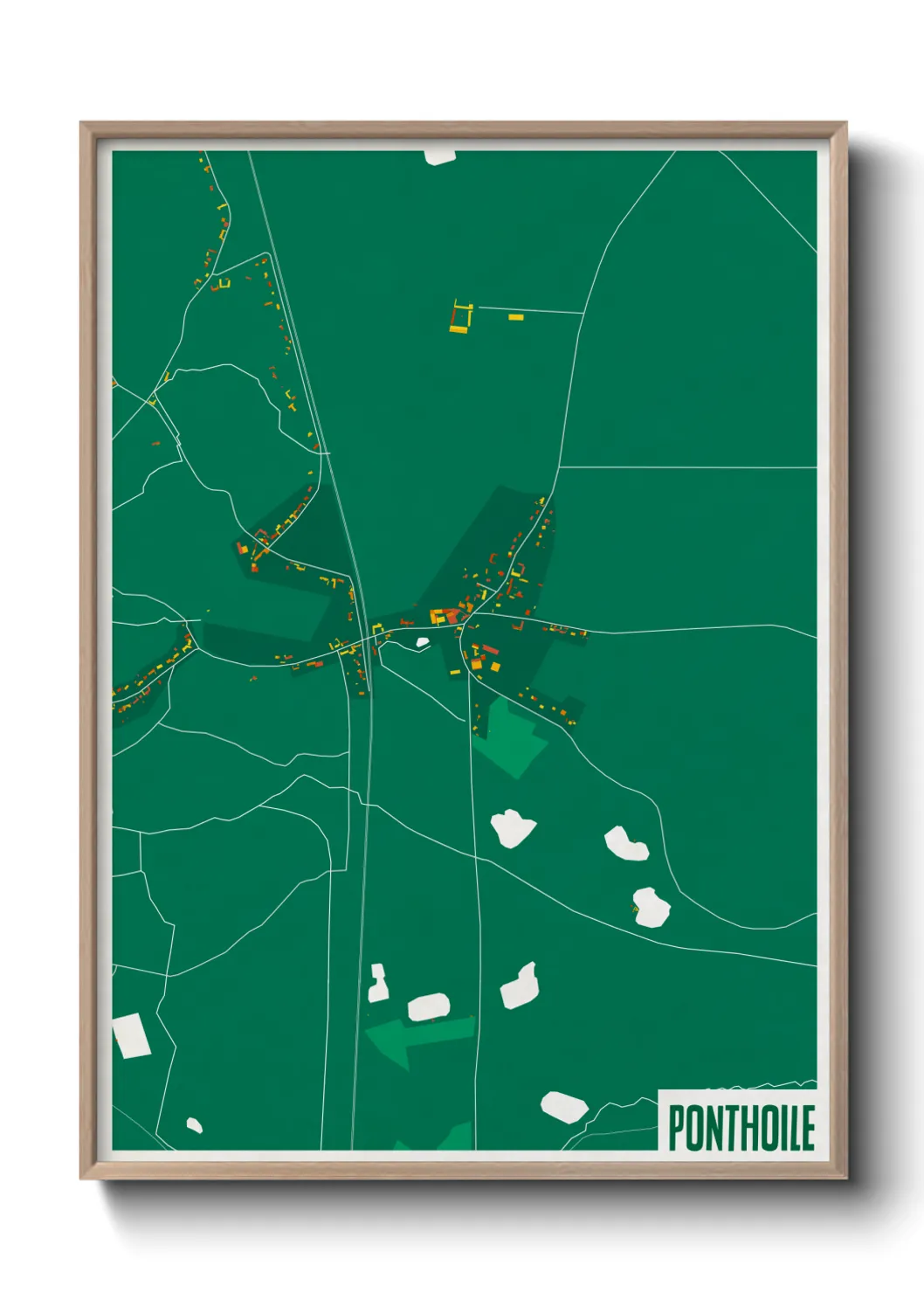 Une affiche de carte sur Ponthoile