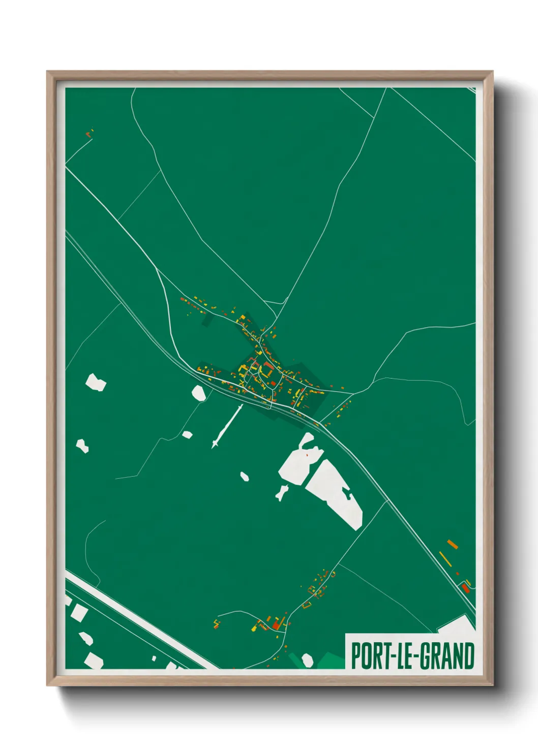 Une affiche de carte sur Port-le-Grand