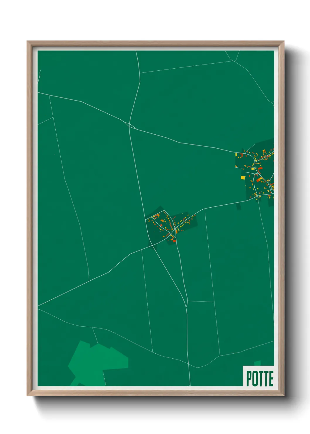 Une affiche de carte sur Potte