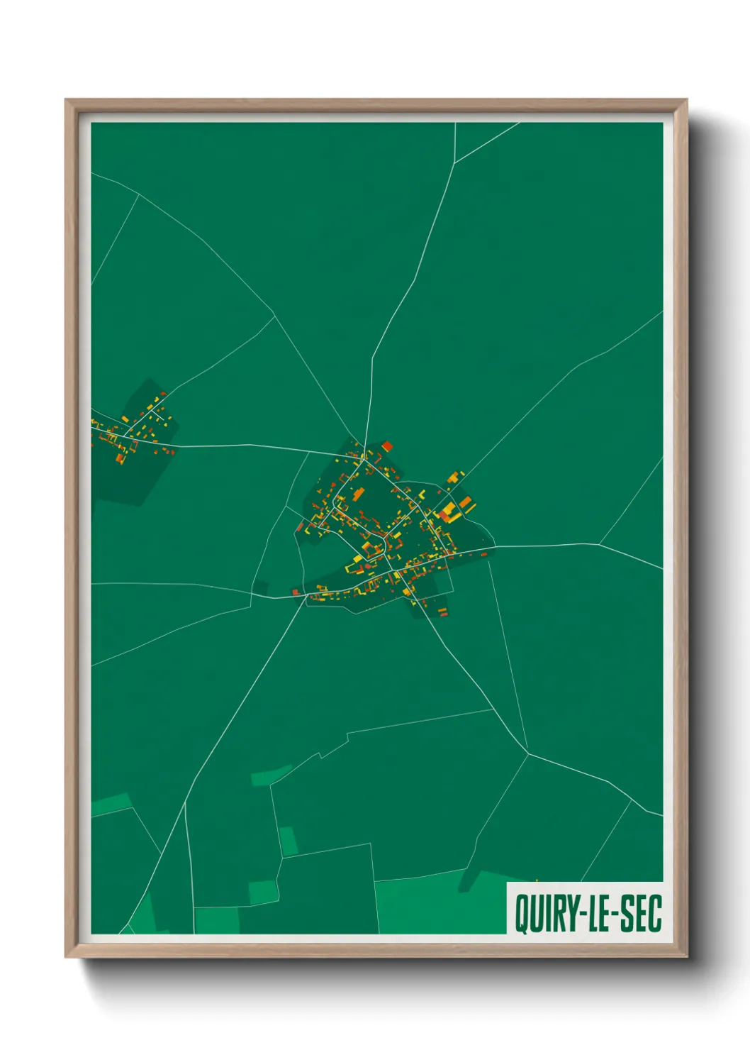 Une affiche de carte sur Quiry-le-Sec