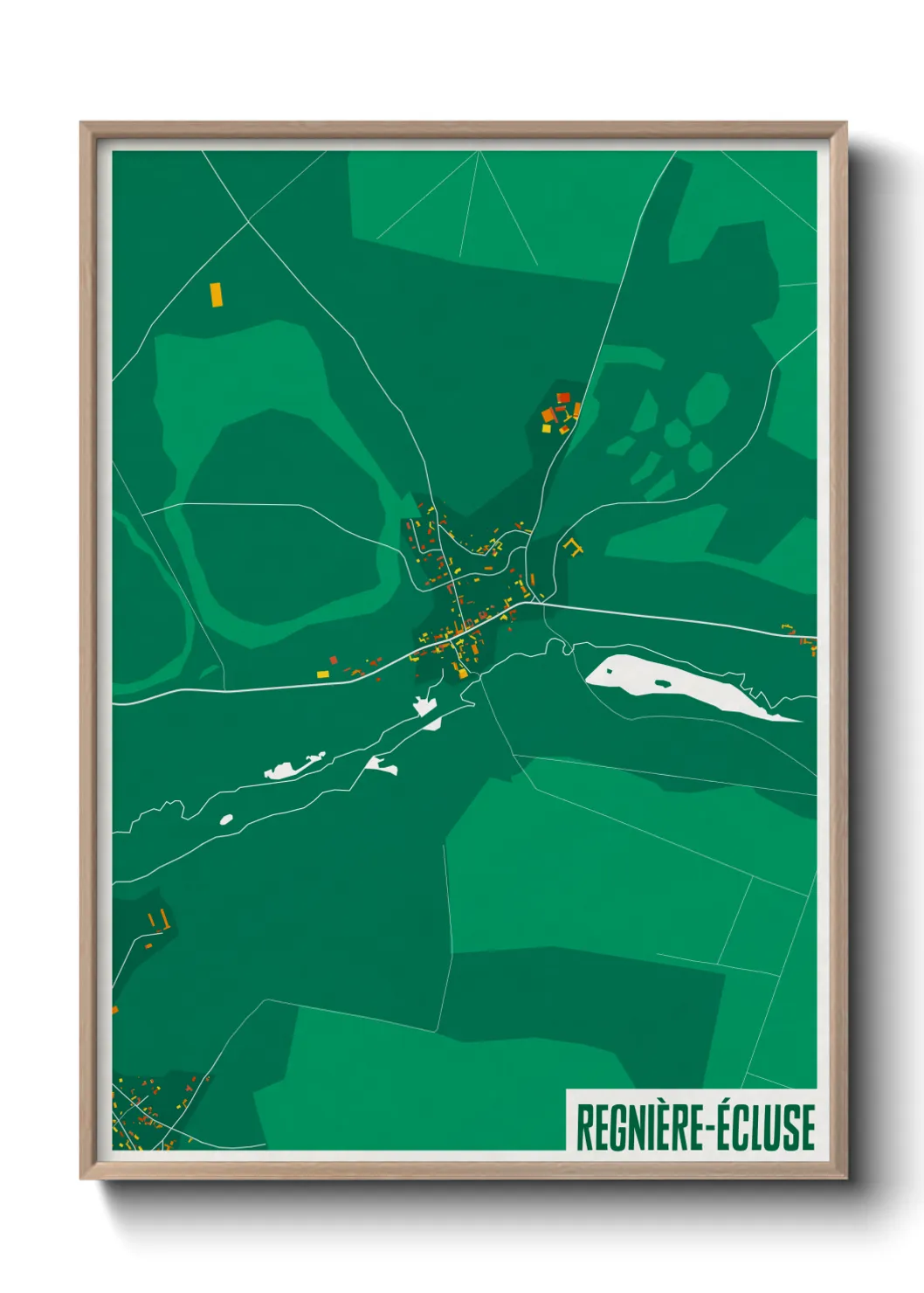 Une affiche de carte sur Regnière-Écluse