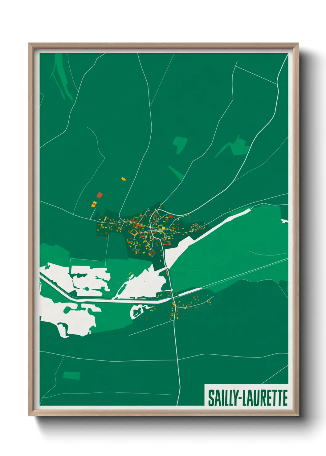 Une affiche de carte sur Sailly-Laurette