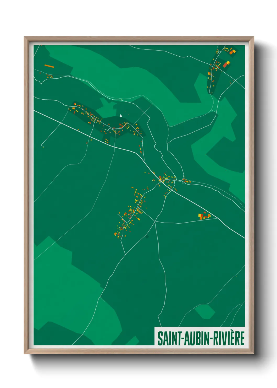 Un poster carteSaint-Aubin-Rivière