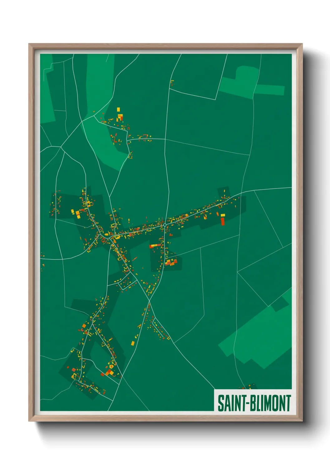 Une affiche de carte sur Saint-Blimont