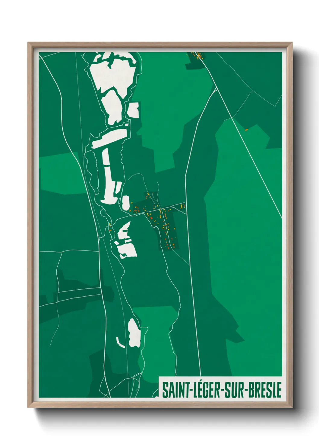 Une affiche de carte sur Saint-Léger-sur-Bresle