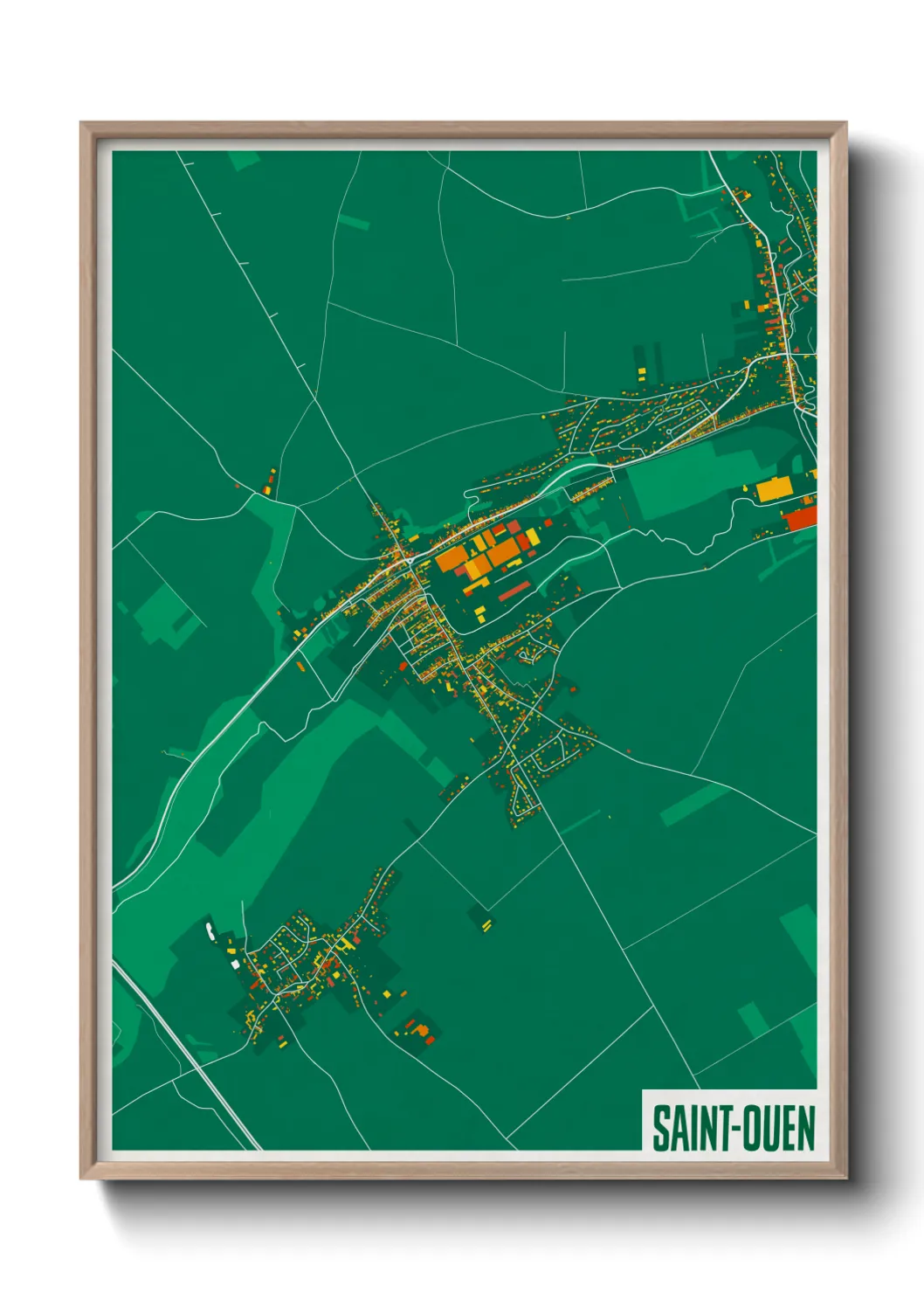 Une affiche de carte sur Saint-Ouen