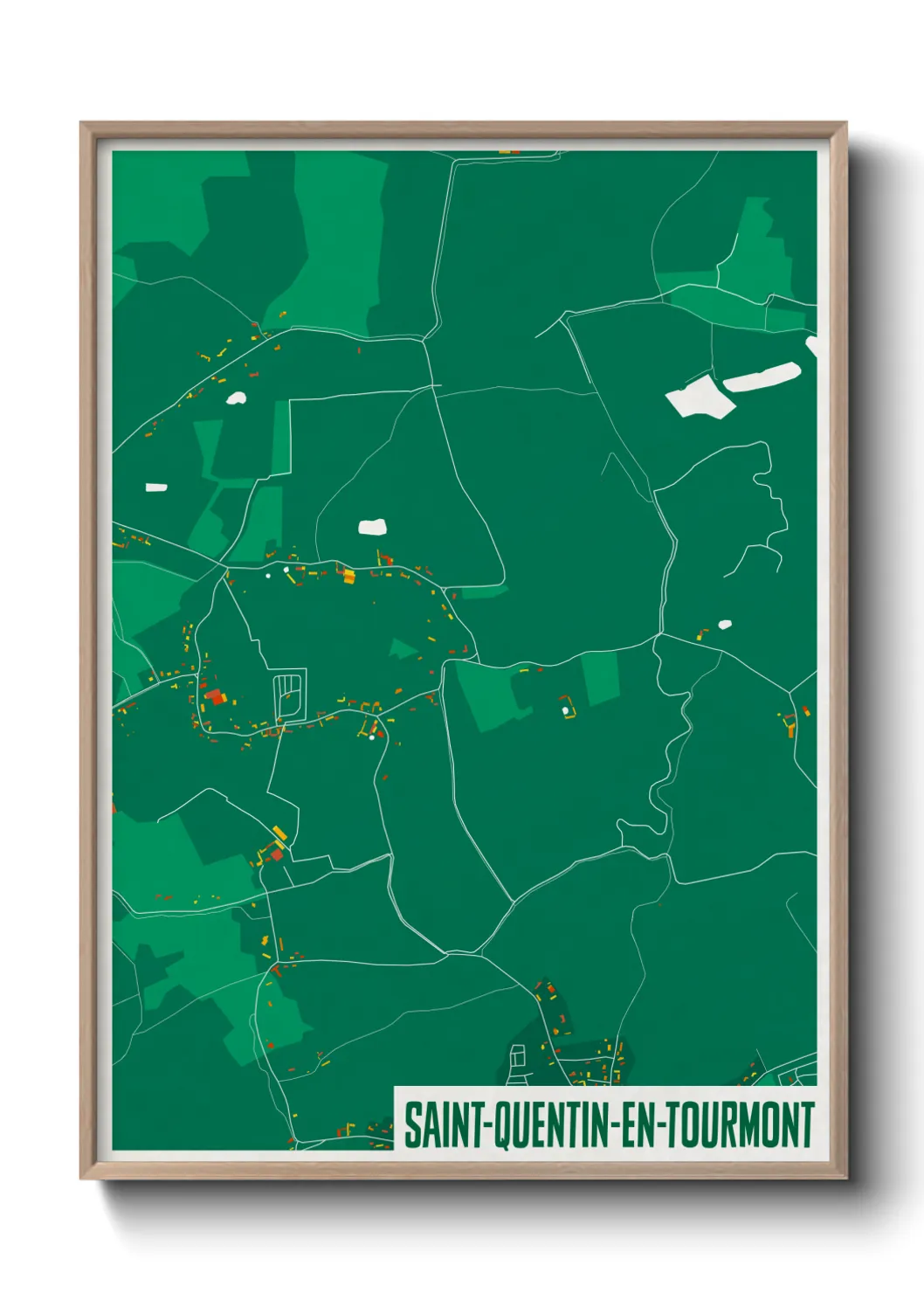 Une affiche de carte sur Saint-Quentin-en-Tourmont