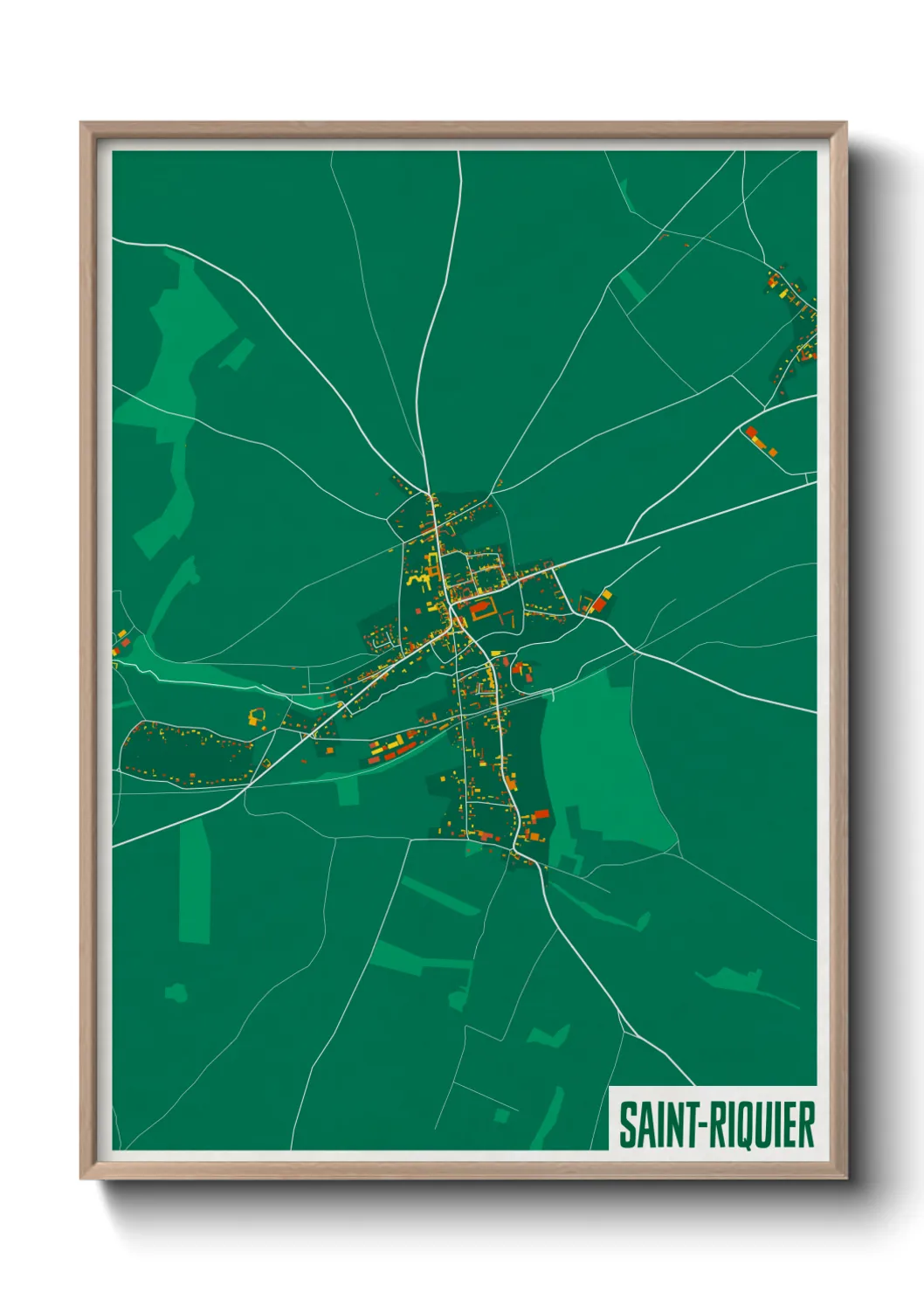 Une affiche de carte sur Saint-Riquier