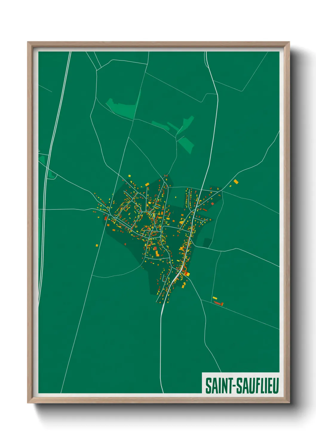 Une affiche de carte sur Saint-Sauflieu