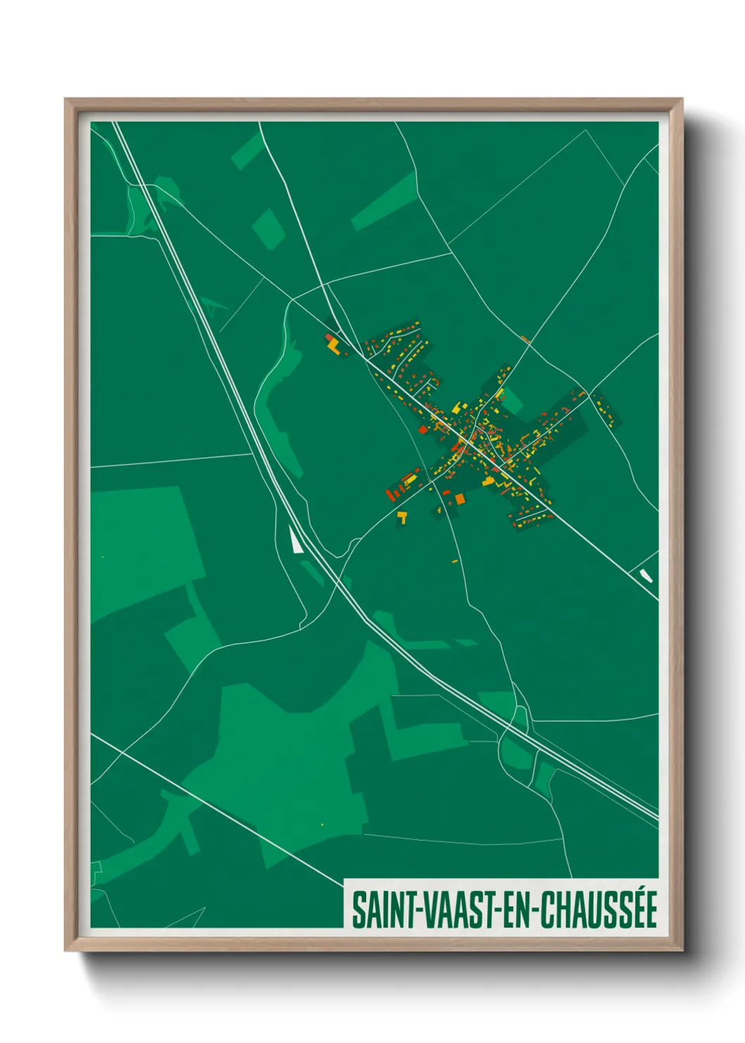 Un poster carteSaint-Vaast-en-Chaussée