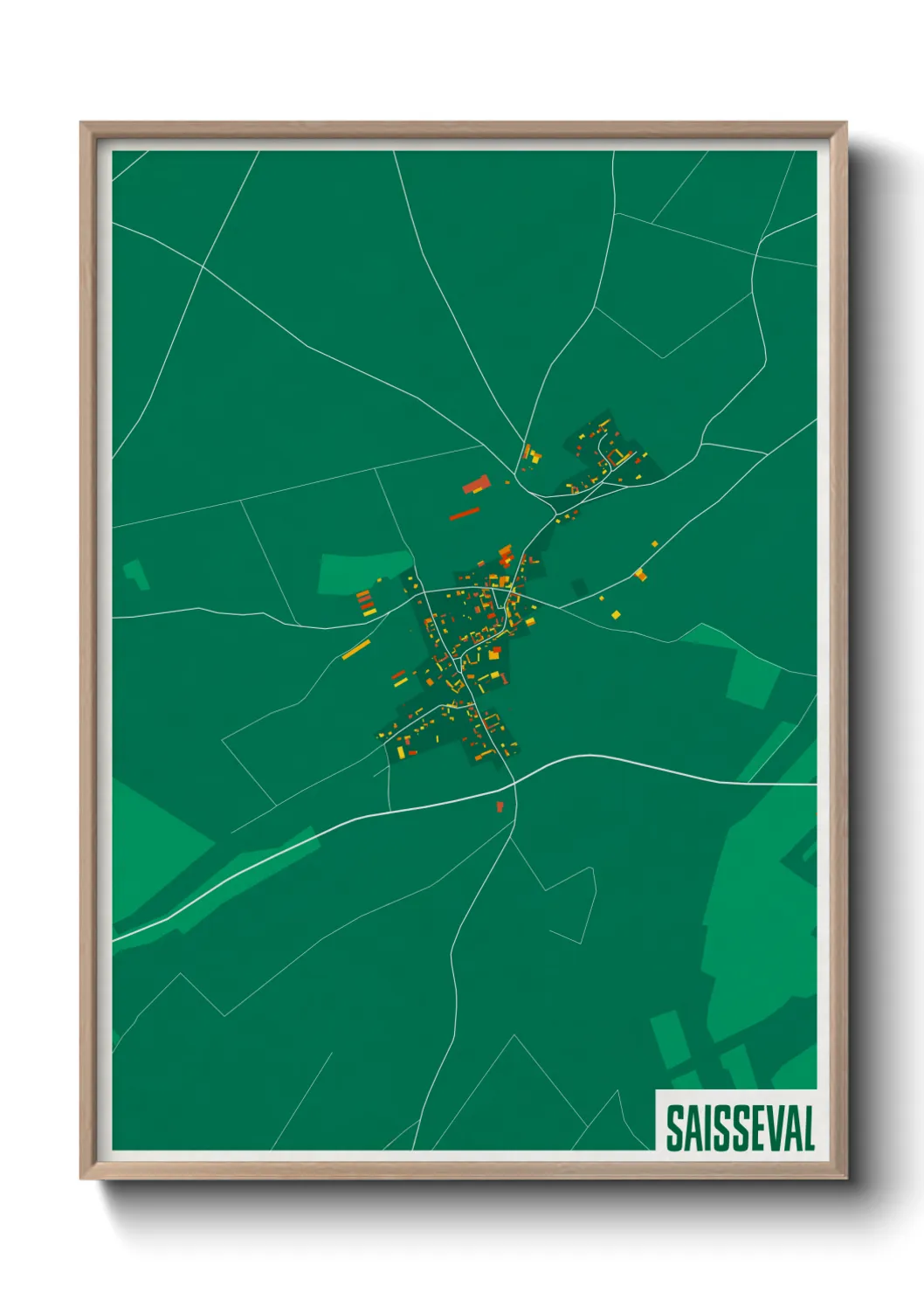 Une affiche de carte sur Saisseval